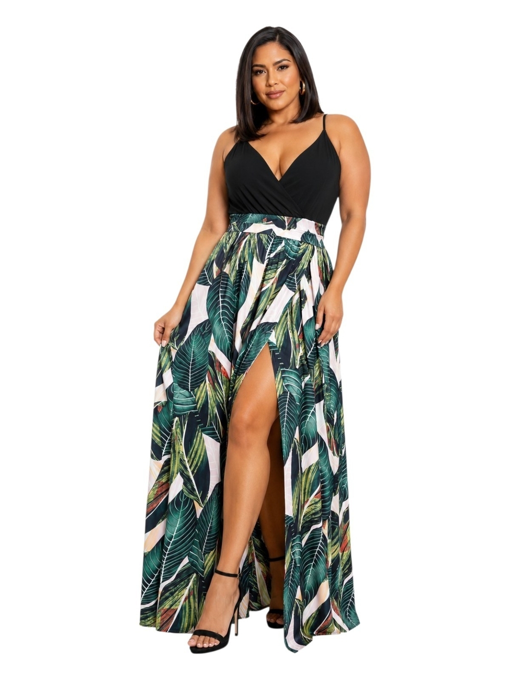 Style Boutique Plus Size Tropical Leaf Print Maxi Dress – Size XXL. - Picture 2 of 8
